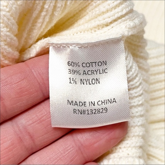 Tularosa Mia Surplice Mini Dress Large sweater knit ivory cream long sleeve boho - Picture 11 of 13